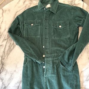 Mens corduroy green jumpsuit